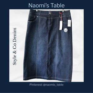 Style & Co. Women's Long Dark Indigo Pencil Skirt